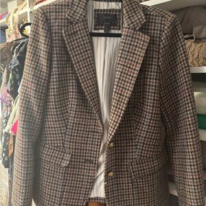 J. Crew Women's Houndstooth Blazer - Brown and Black